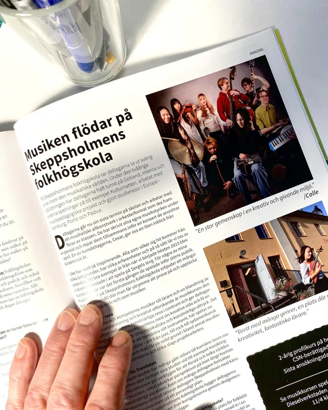 Läs om vår fantastiska musikkurs i månadens utgåva av Pyraia. Länk finns i kommentarsfält. #musikkurs #skeppsholmensfhsk